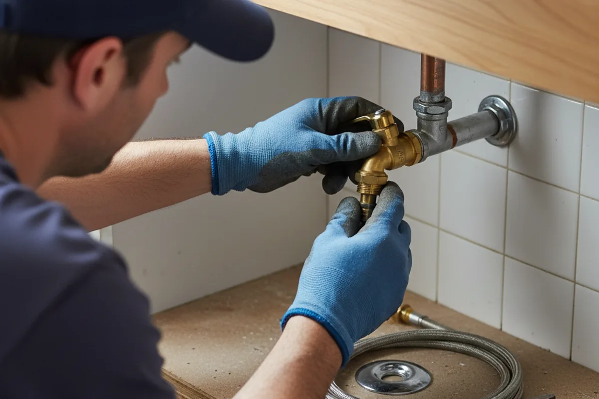 Shutoff valve and fitting work during Faucet and Fixture Repair in Wales
